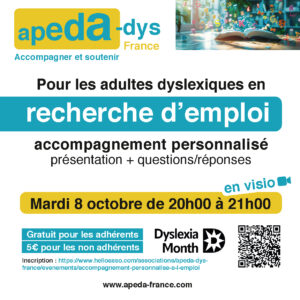 encart présentant l'atelier du 8 octobre sur la recherche d'emploi.